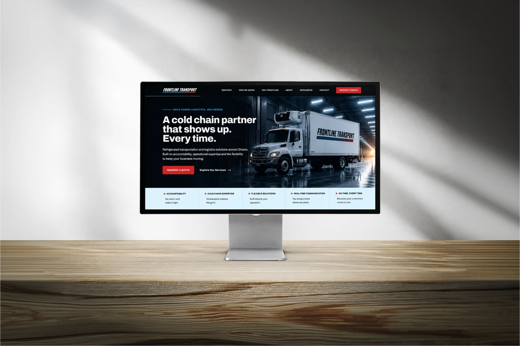 Frontline Transport homepage
